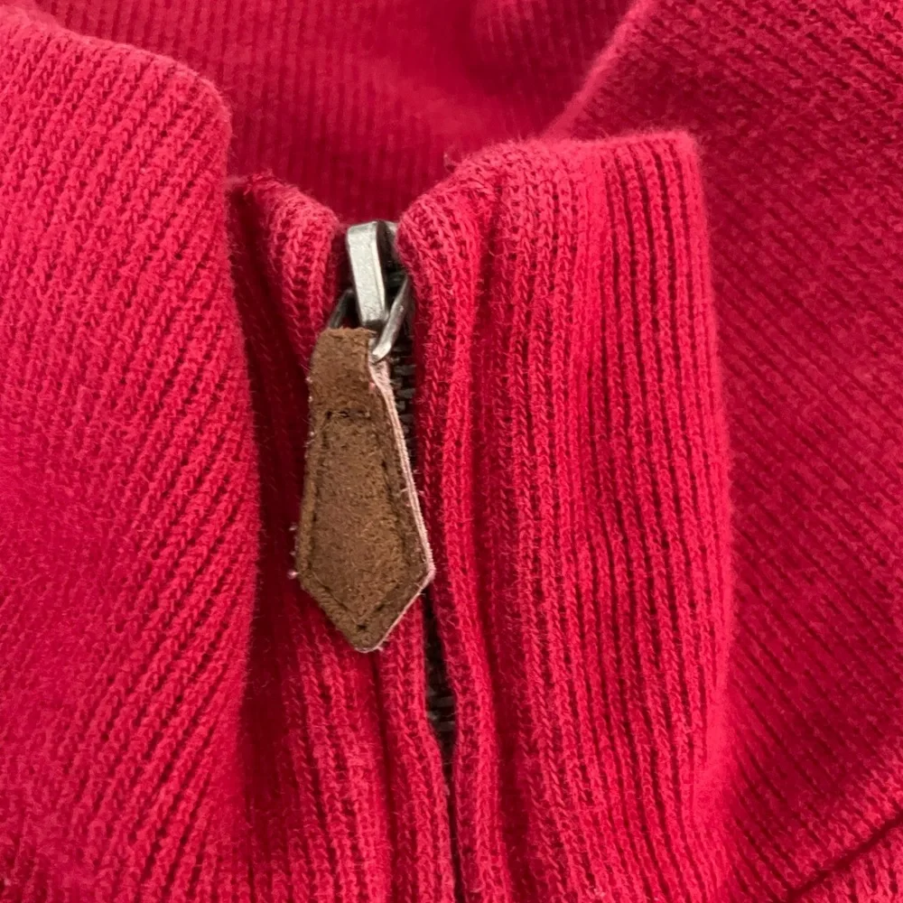 Polo Ralph Lauren Vintage Estate Rib 1/4 Zip Cotton Sweater in Red Size L - Picture 3 of 7